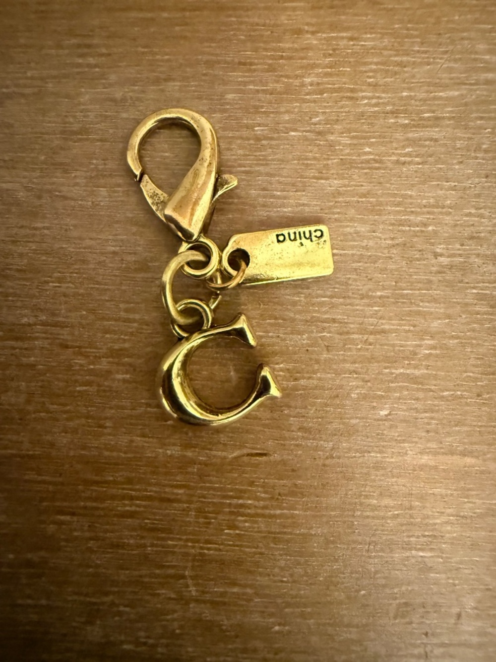 Coach Signature C Mini Gold-Tone Bag Charm or Zipper Pull - Picture 2 of 4